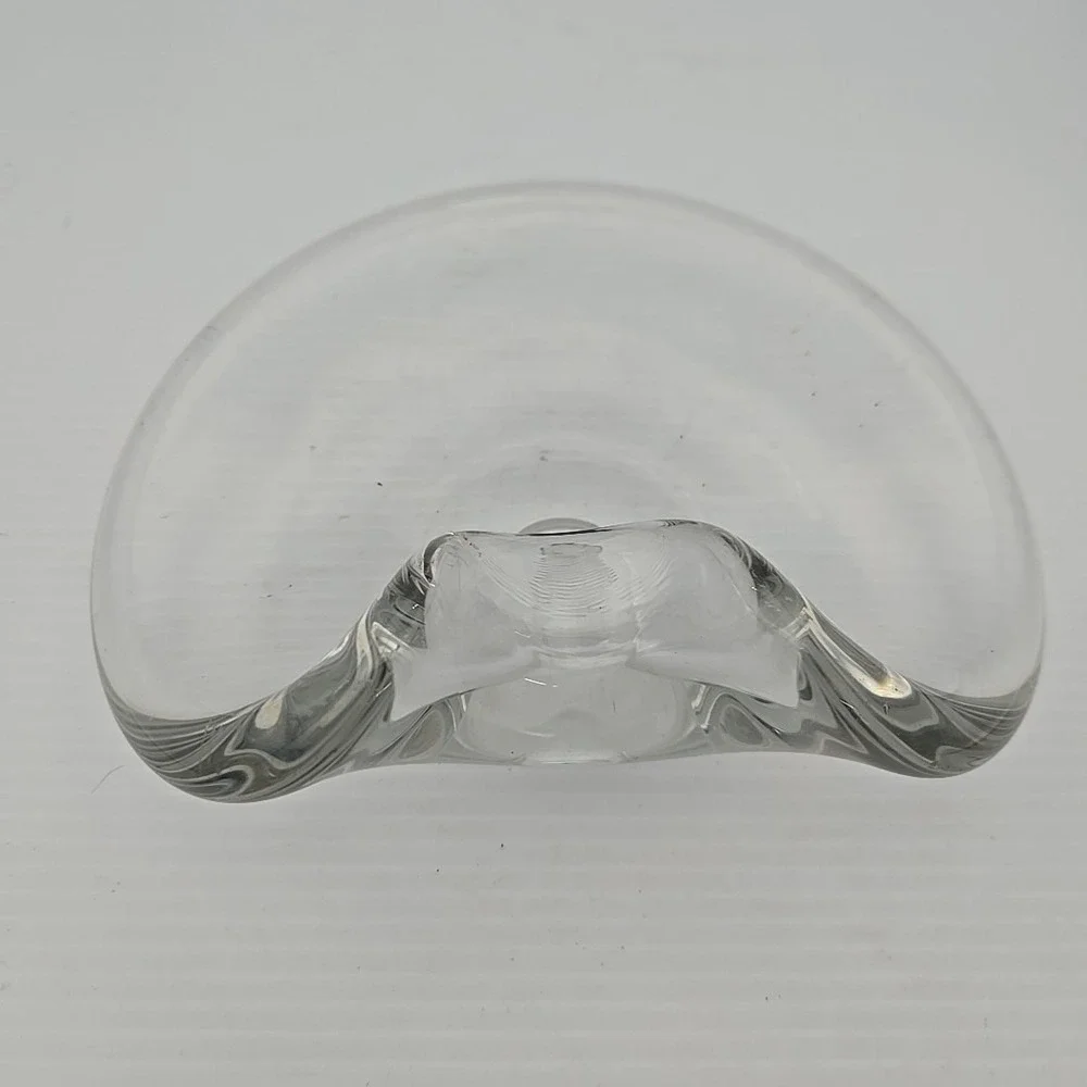 Fostoria‎ Art Glass Clear Bowl, Fold-Over Rim Design